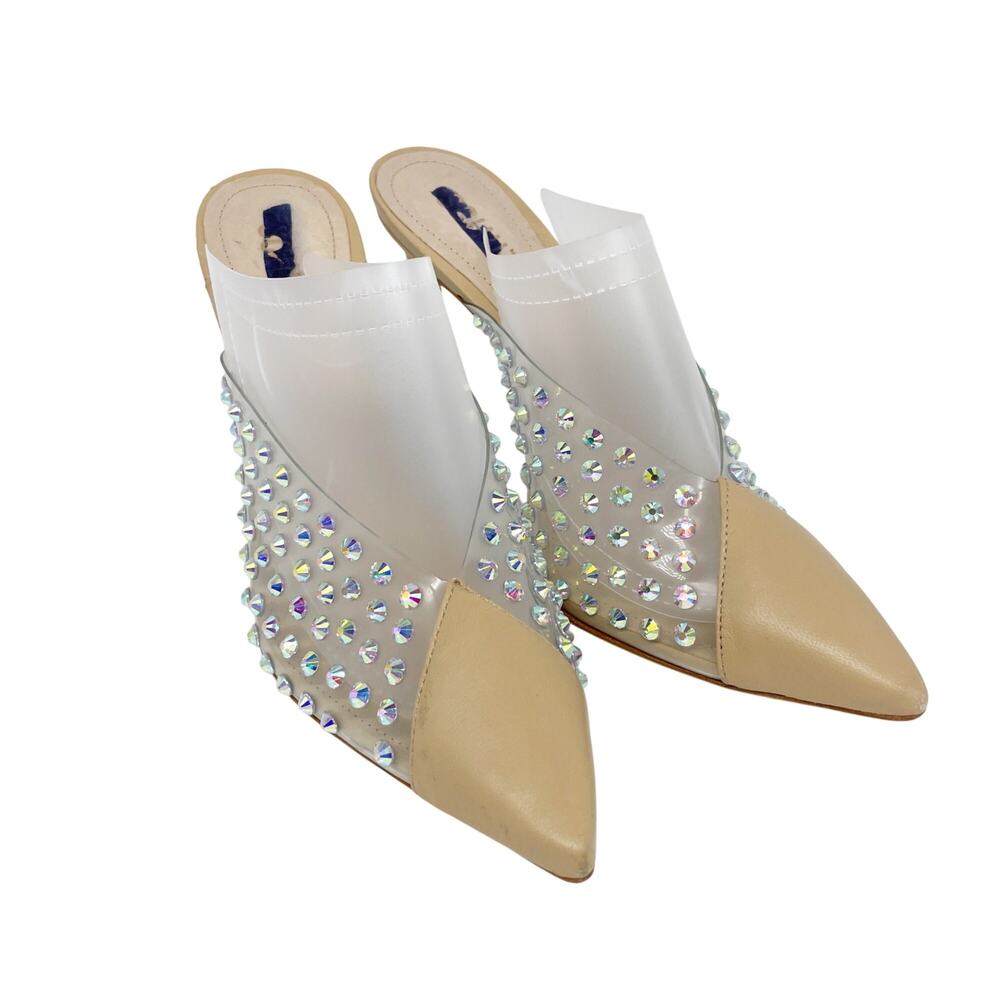 Schultz Women's Vinyl Greece Iridescent Gems Pump Nude Size 7B